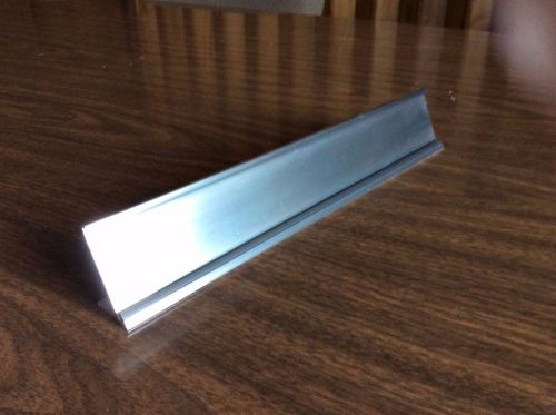 Pack of 10 JRS Polished Silver Desk Name Plate Holders - 1 1/2&#034; Tall x 10&#034; Long