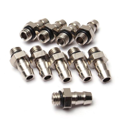 10 pcs silver metal m5 male thread to 5mm pneumatic tube hose mini barb fittings for sale