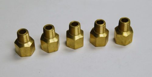 Brass Fittings: Brass Reducing Adapter, Female Pipe 1/2&#034;, Male Pipe 1/4&#034;, QTY 5