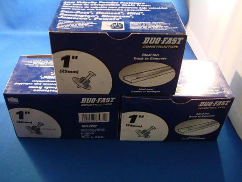 Lot of 3 boxes of 1&#034; duo-fast low velocity powder fasteners 100 count boxes for sale