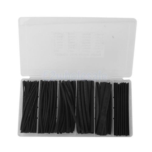 150pcs wire wrap assortment set heat shrinkable shrink tube sleeves black for sale