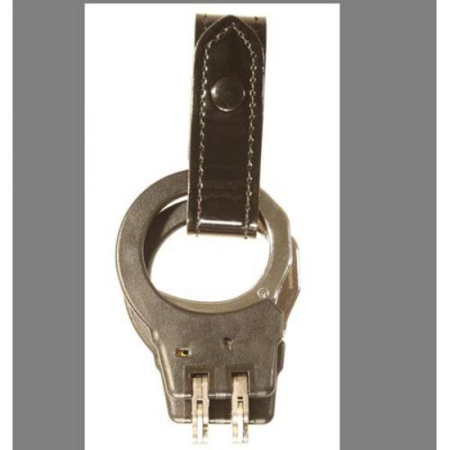 Stallion Leather Black High Gloss Finish Nickel Hardware Universal Handcuff Stra