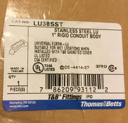 NEW! Thomas &amp; Betts LU38SST Stainless Steel 1&#034; Rigid Conduit Body