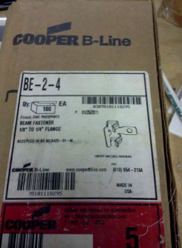 COOPER B-LINE BE-2-4 (LOT OF 95) FLANGE BEAM FASTENERS 1/8&#034;-1/4&#034;