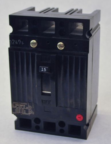 GE General Electric TED136015 Circuit  Breaker 15A  600VAC 3 Pole Type TED