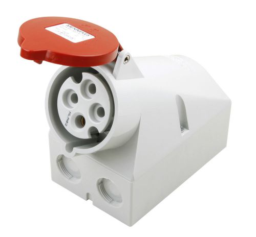 Mennekes typ 1425 wall mounted receptacle socket ip 44/6h/400v/32a/3p+e/50-60hz for sale