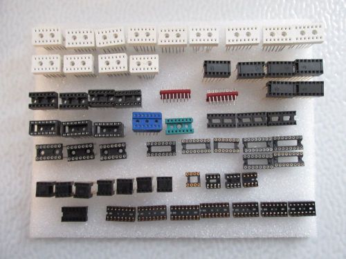 More than 60 IC Sockets 8, 14, 16 pins + 3M 16 PINS IC TEST CLIP
