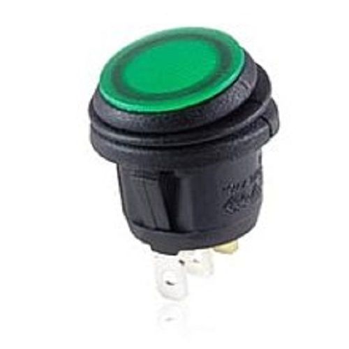 NTE 54-529 On-None-Off Lighted Round Hole Rock Green, LED Waterproof Switch