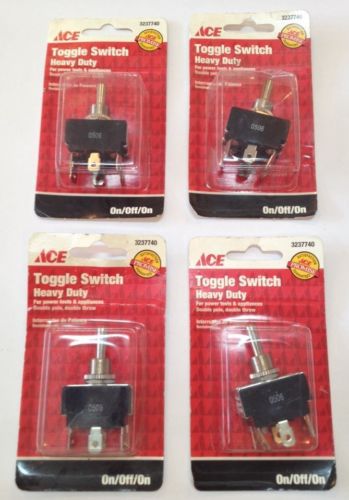 (QTY. 4)  ACE Heavy Duty Toggle Switch, DPDT, On/Off/On, 3237740 - FREE SHIPPING