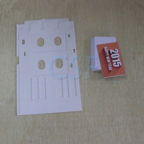 100 CSF Blank White Business Cards+2 White Inkjet Card Trays for Epson Printer