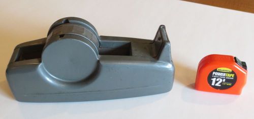 Vintage Art Deco Grey Iron Metal Scotch Tape Dispenser Steampunk Mid Century Mod