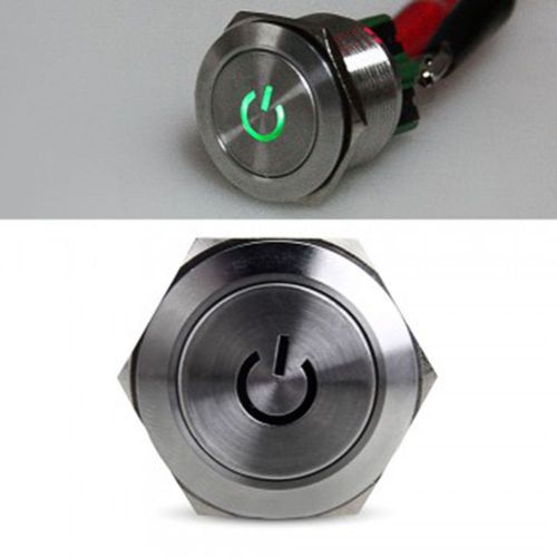 Durable Vehicle 12V 25Mm Stainless Steel Led Reset Push Button Switch For Car