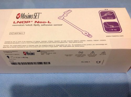 MasimoSet LNOP Neo-L Neonatal / Adult SpO2 Adhesive Sensor Ref 1798 19pcs