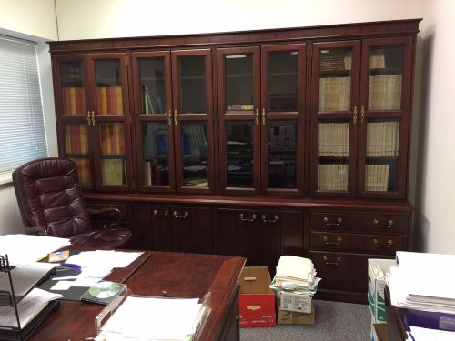 Kimball top of the line Burl bookcases and credenza