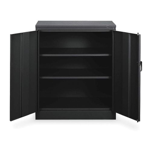 Tennsco 1442-Black Unassembled Counter Height Storage Cabinet 42&#034; 4W031 NIB