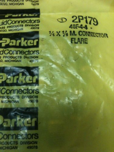 PARKER FLUID CONNECTORS #2P179   48F-4-4- 1/4 X 1/4 M. FLARE