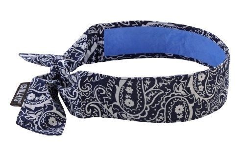 Chill its evaporative cooling bandanna tie headband ergodyne chillits navy wow for sale