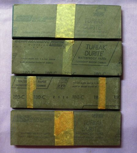 Norton tufbak durite waterproof paper silicon carbide, 180-c, r186, 2.75&#034;x9&#034; for sale