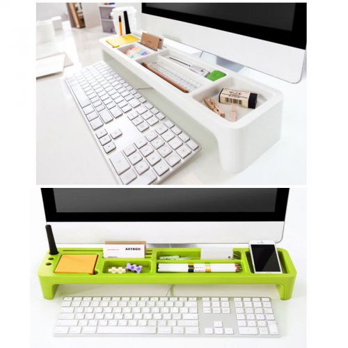 Monitors Desktop Organizer Box Desk Storage Holder Stationery Organizer Tray