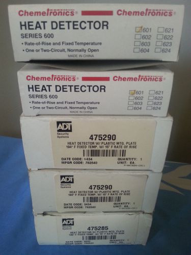 LOT of 5 Heat Detector ADT 475290 475285 Chemetronics 601 NO RESERVE