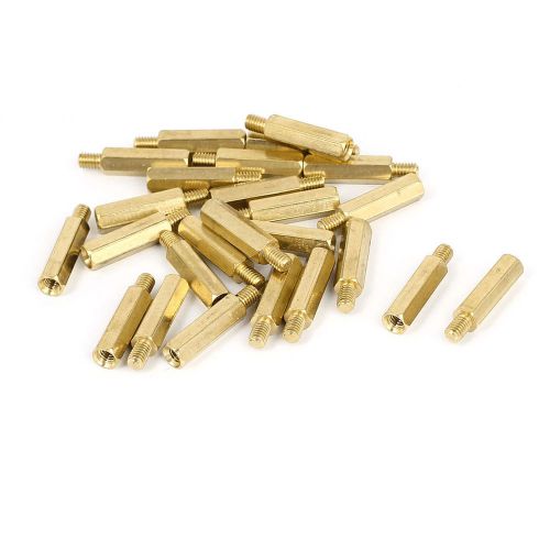 M4x20+6mm female/male thread brass hex standoff pillar spacer coupler nut 25pcs for sale