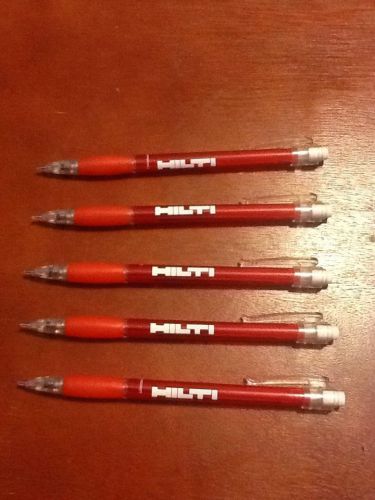 Hilti Logo Mechanical Pencil Lot Of 5 Five Powder Tool Outperform Foreman Office