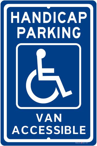 Handicapped parking van accessible 8&#034;x12&#034; aluminum sign made in usa uv protected for sale
