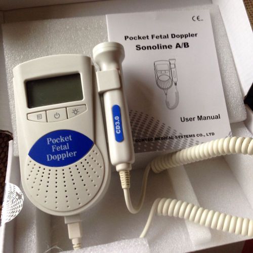FDA Sonoline B Fetal Doppler 3MHz Probe,Baby Heart Monitor,Backlight LCD,GeL,HOT
