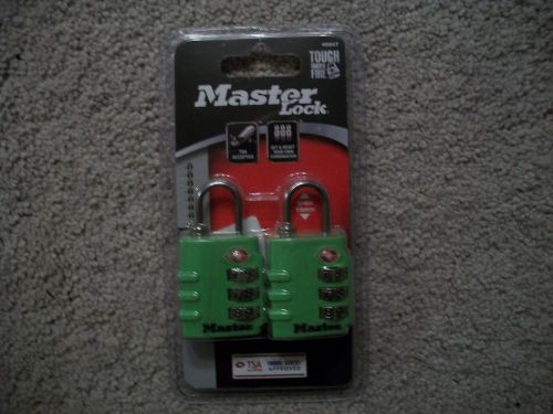 Master Lock 4684T TSA-Accepted Lock Green, 2-Pack New - Set Own Combo!