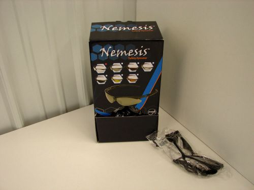 12 Pair Jackson Nemesis Clear Lens/Black Frame Safety Glasses 3000354