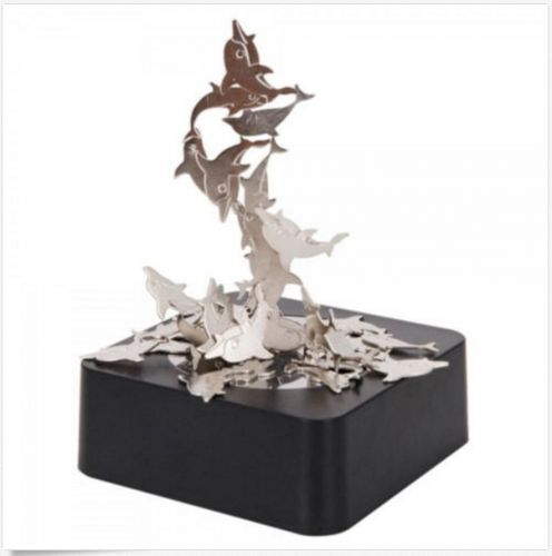 Luxury Magnetic Desktop Sculpture Dolphin Pattern Executive Office Desk Toy Gift