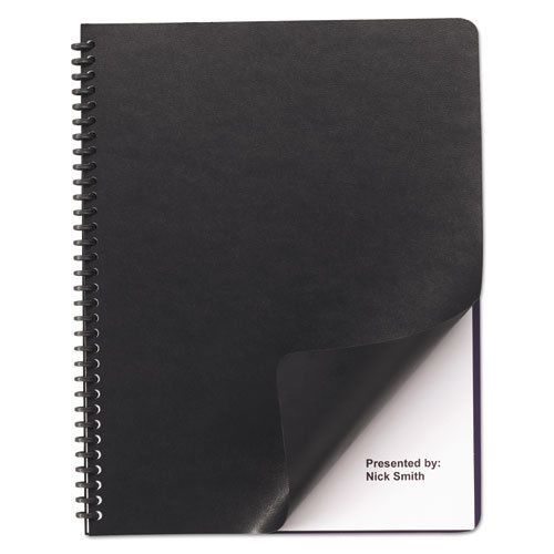 Leather Look Binding System Covers, 11 x 8-1/2, Black, 200 Sets/Box