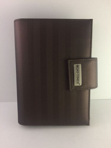 Day Timer 6-Ring Binder Planner Organizer Brown Striped Compact Nice Condition