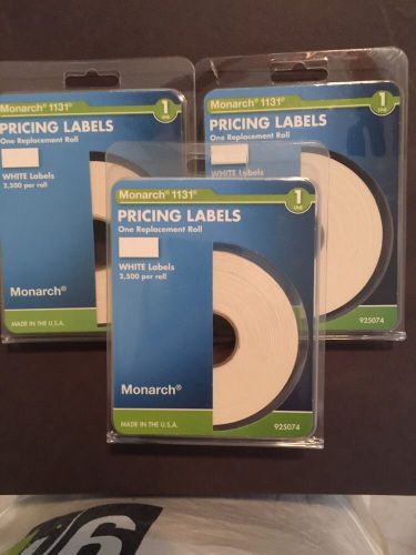 3 packs of brand new monarch 1131 white pricing labels 925074 and bonus
