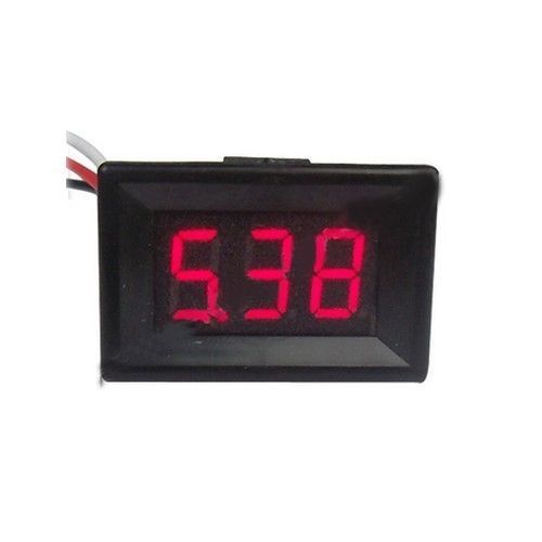 Red LED Panel Meter 3 Digital Voltmeter 3 wire DC 0-200V with box