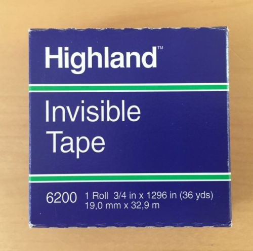 HIGHLAND (3M Company) Invisible Tape 1 roll 3/4&#034; X 1296&#034; (36 yds)