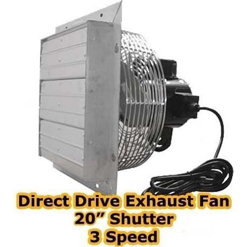 Exhaust fan - 20&#034; shutter - 3 speed - direct drive - 4,250 cfm - commercial duty for sale