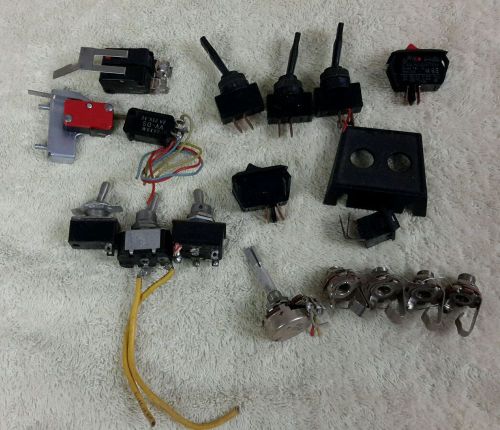 Misc Electrical Switch Lot Toggle Micro Reostat Mic Jacks