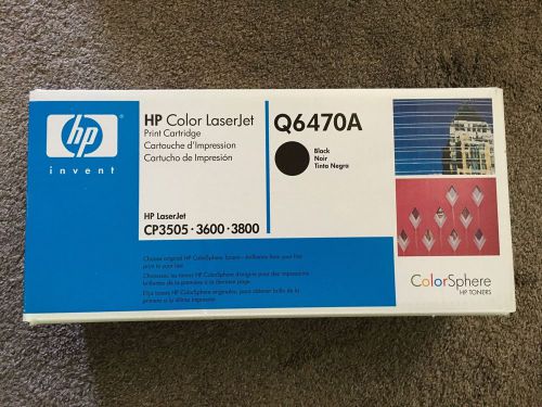 Factory Sealed HP Color LaserJet Print Cartridge Toner Q6470A (Black)