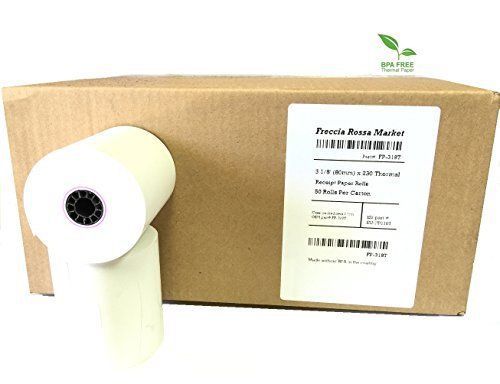 Thermal Receipt Paper, 3-1/8&#034; X 230, White, 50 Rolls/pk, by Freccia Rossa Market