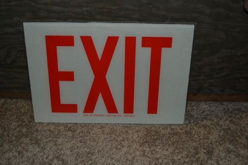 NEVER USED Western Lighting Industrial &#034;EXIT&#034; Sign REPLACEMENT Glass 12&#034; x 8&#034;
