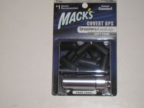Mack&#039;s Blackout Soft Foam Shooters Earplugs 7 Pair Covert Ops Ear Plugs Case