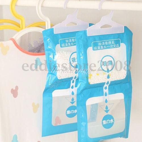 2Pcs Moisture Proof Cleaning Wardrobe Absorbent Dehumidizer Desiccant Dry Bags