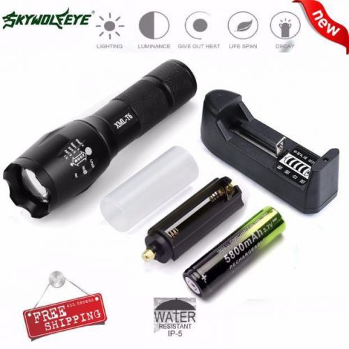 X800 tactical 4000lm led flashlight zoom military torch battery &amp; charger fast for sale