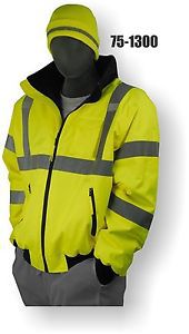 Majestic Glove 75-1300 PU Coated Polyester High Visibility Bomber Jacket with Fi
