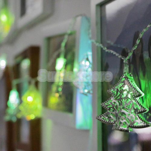 Xmas Tree Shape 10-LED Battery Power String Light Fairy Lamp Christmas Decor