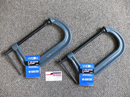 Wilton 8&#034; c-clamps with black oxide spindles ~ model: 408 (pair!) for sale