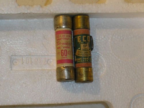 (LOT OF 2)MISC 60A 250v one time fuse