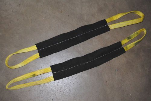 2 3ft nylon lifting slings w/ bodyguard vertical 4000 choker n/a basket 8000 for sale