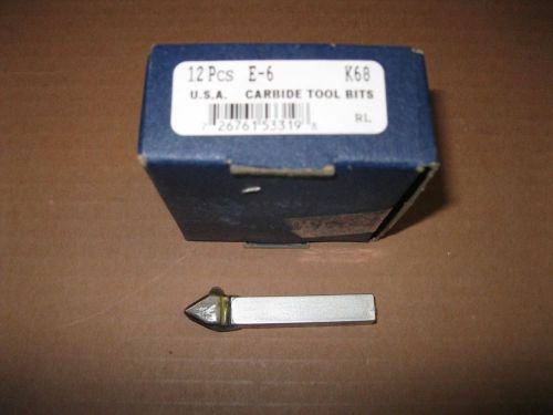 American Carbide Tool Carbide-Tipped Tool Bit E-6 K68  Square 1 BOX OF 12